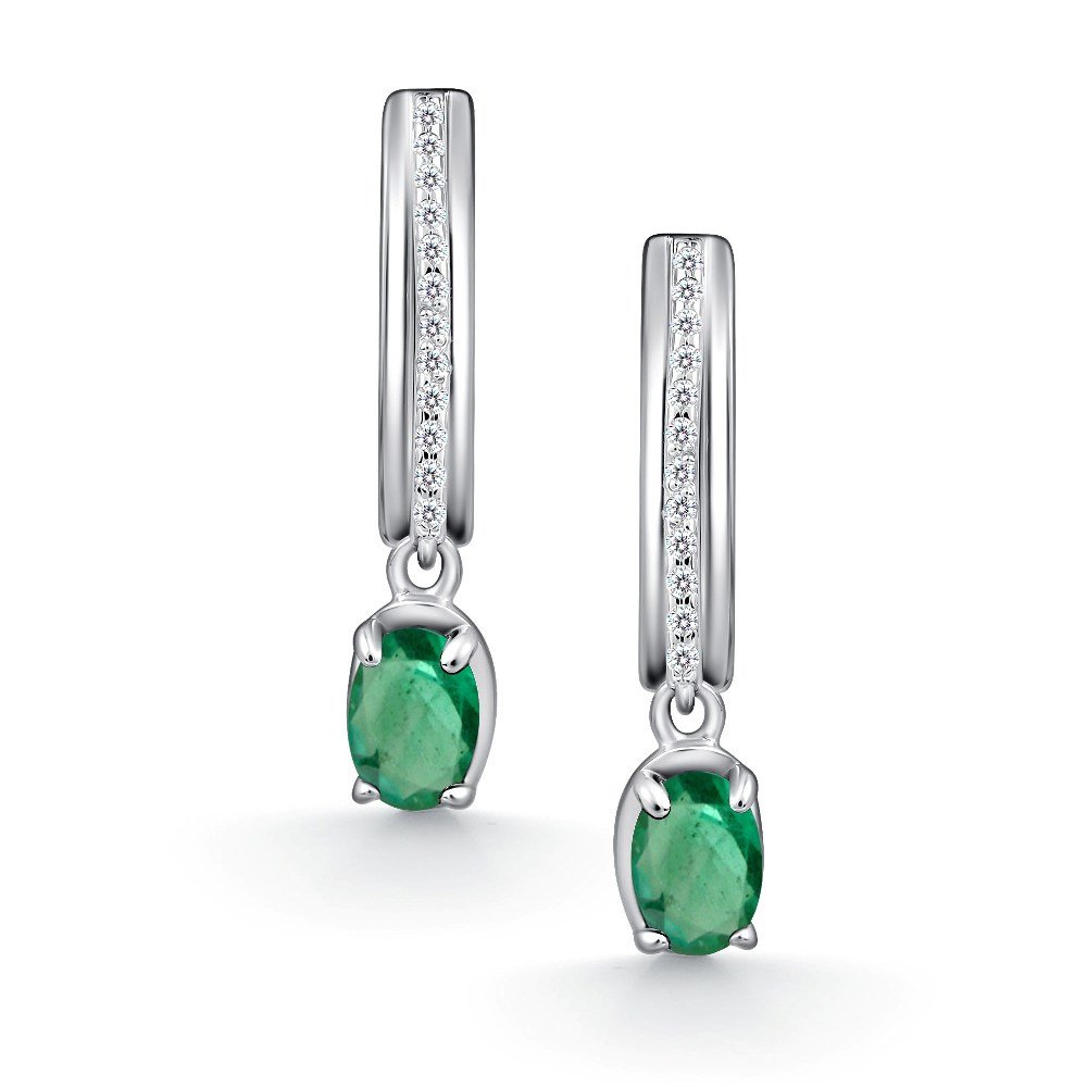 Серьги с изумрудом 02-4592/000И-00