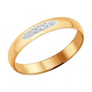 Кольцо обручальное с бриллиантами