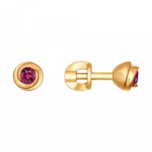 Пусеты с рубинами