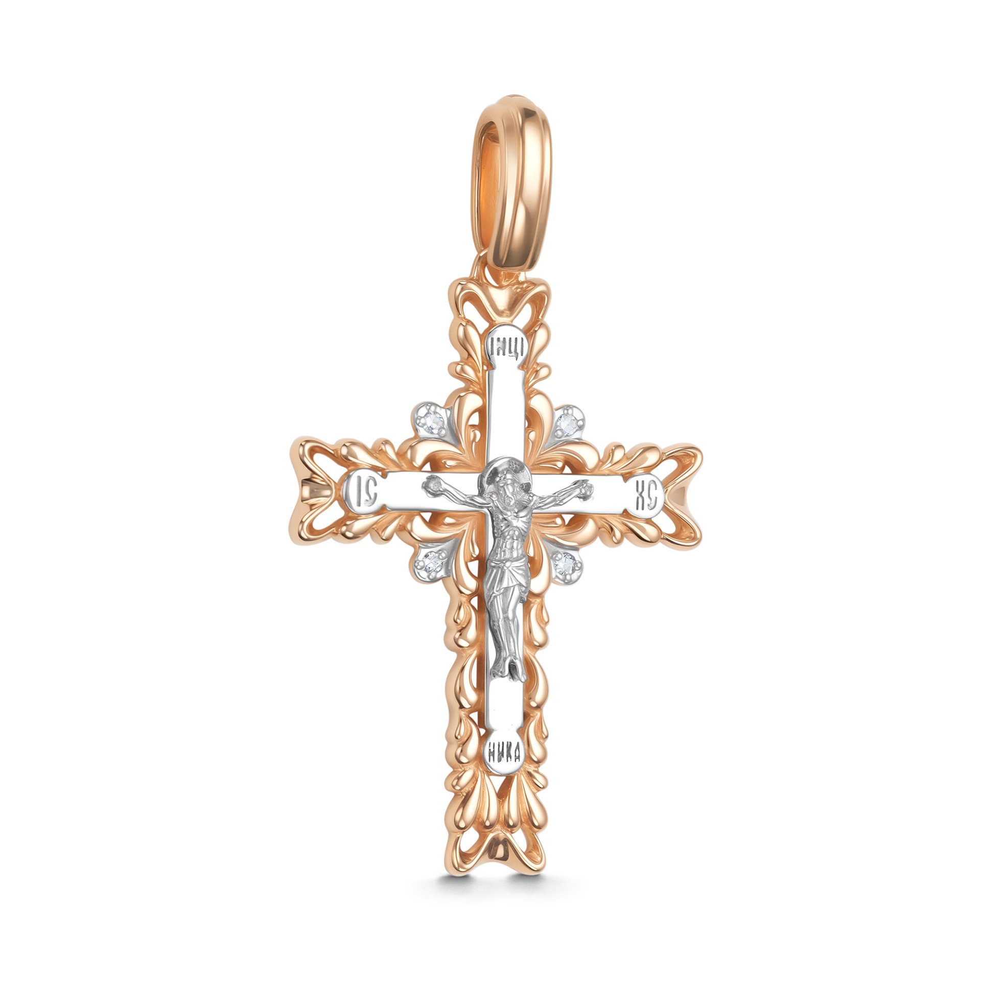 Крест с бриллиантом 36383-100