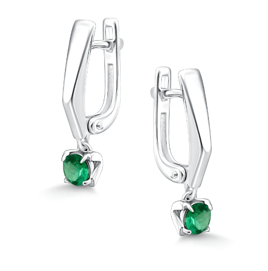 Серьги с изумрудом 02-5184/000И-00