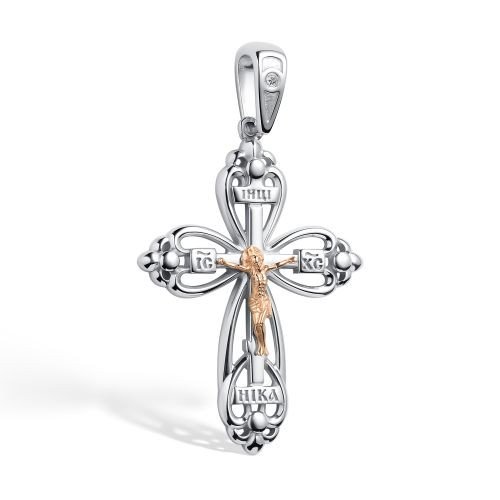 Крест с бриллиантом 03-4075/000Б-00