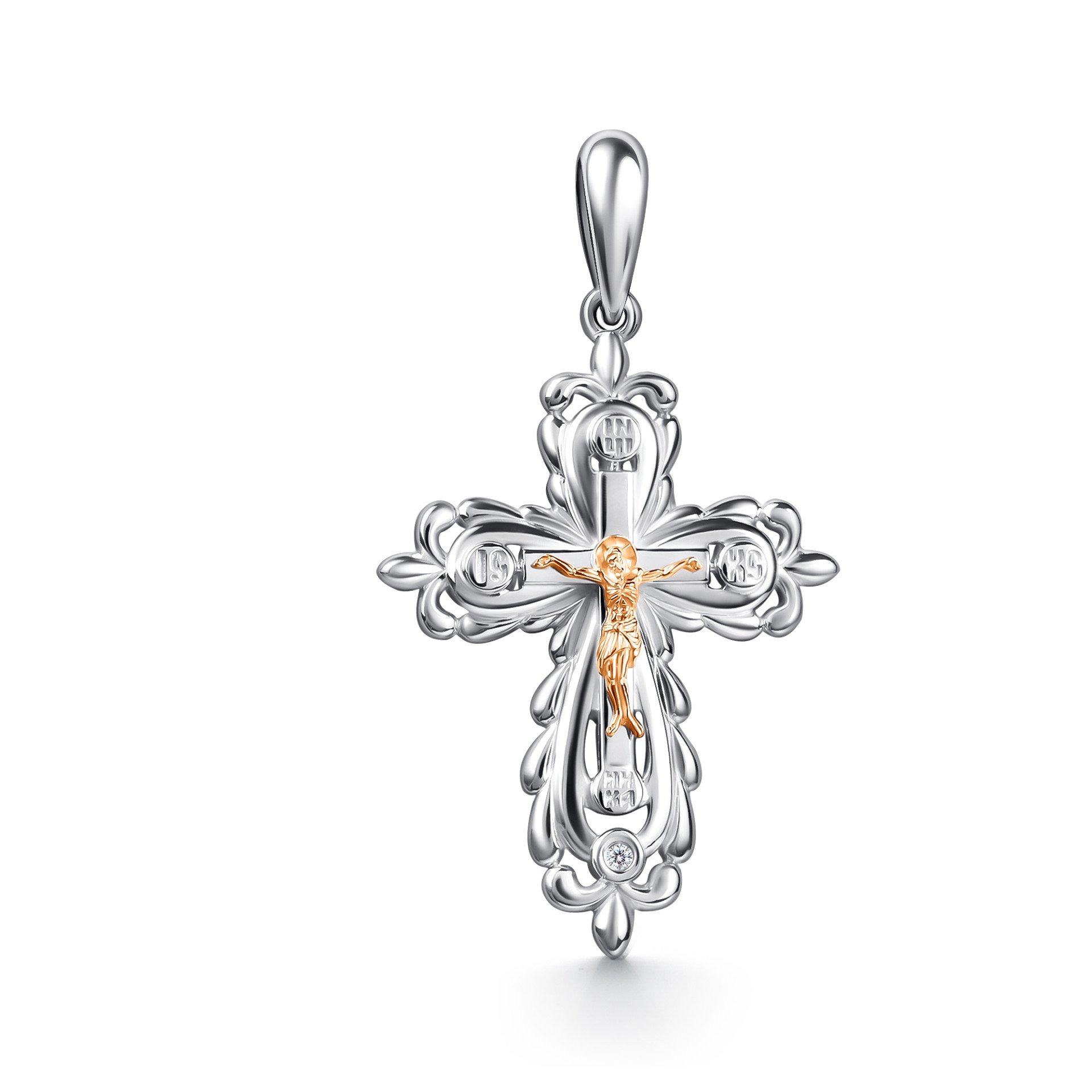 Крест с бриллиантом 03-5261/000Б-00