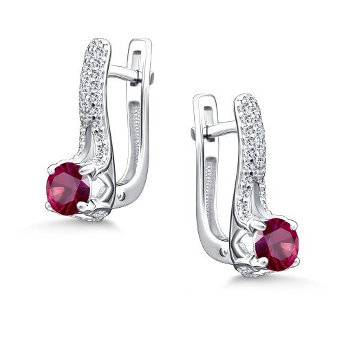 Серьги с рубинами