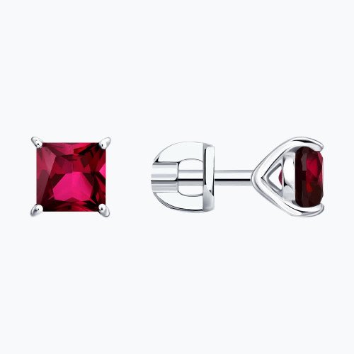 Пусеты с рубинами