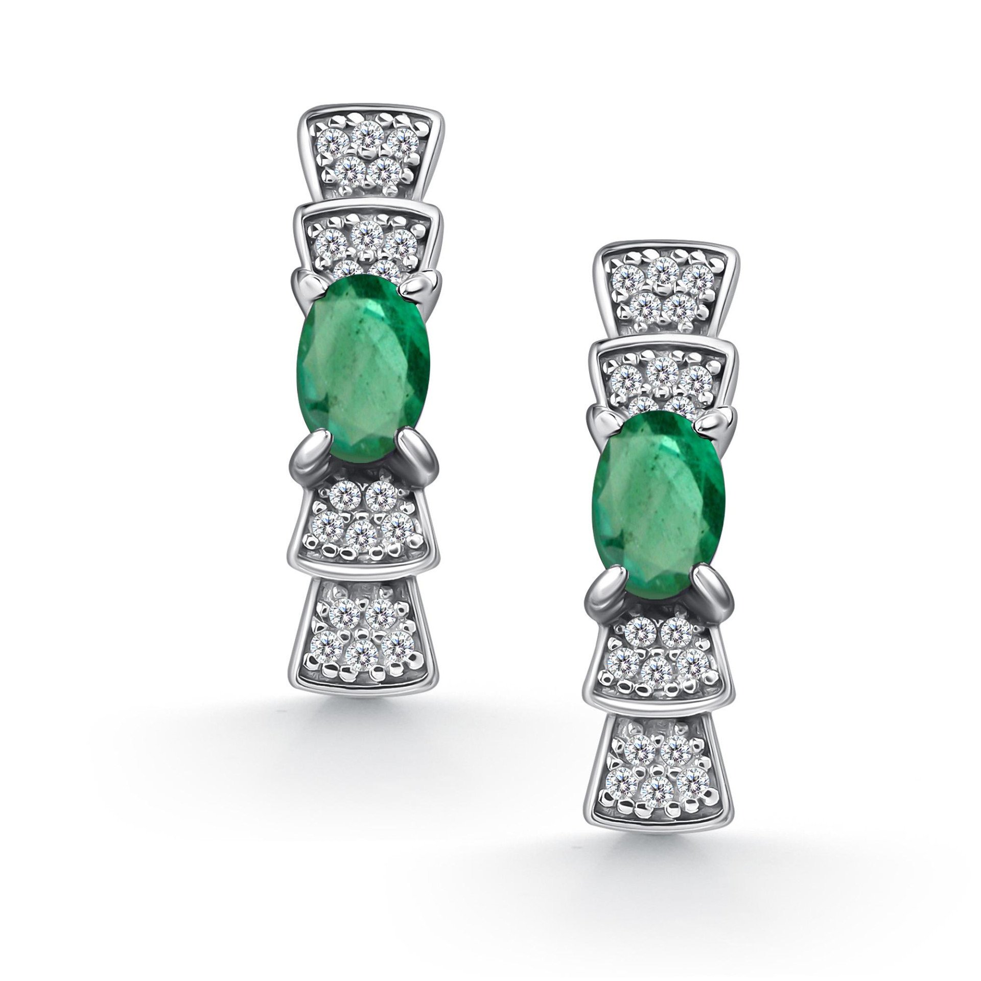 Серьги с изумрудами 02-5186/000И-00